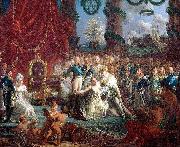Louis-Philippe Crepin Louis XVIII relevant la France de ses ruines oil on canvas